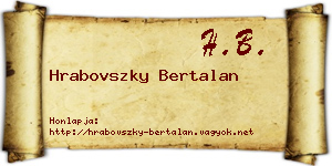 Hrabovszky Bertalan névjegykártya