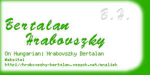 bertalan hrabovszky business card